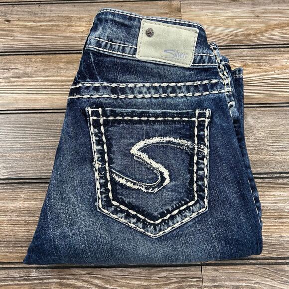 Silver Jeans Dark Blue Boot Cut Women's Jeans - Picture 3 of 7